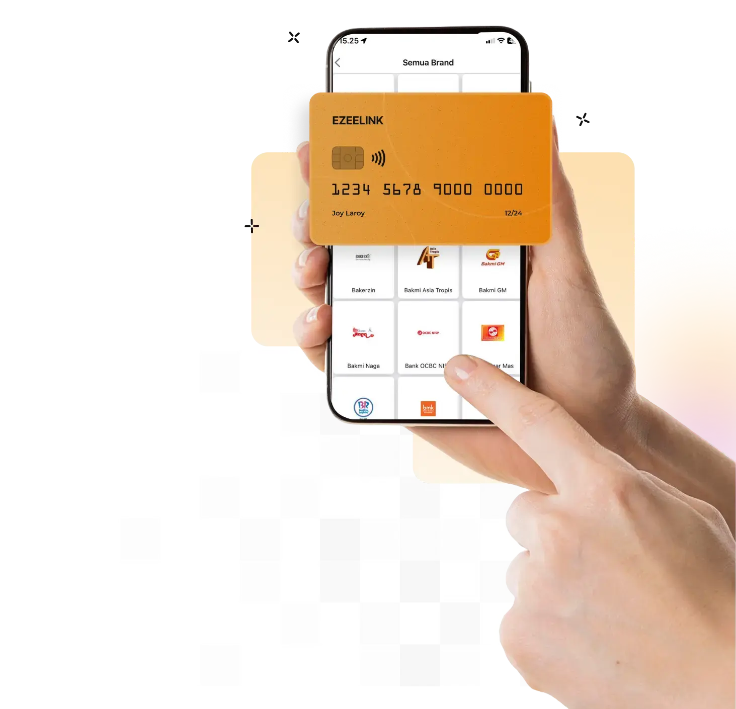 Tampilan aplikasi Virtual Card Ezeelink untuk mengatur kartu dan transaksi