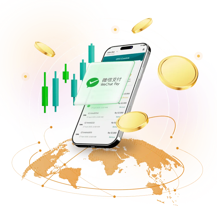 Ilustrasi WeChat Pay Ezeelink untuk menerima pembayaran pelanggan global