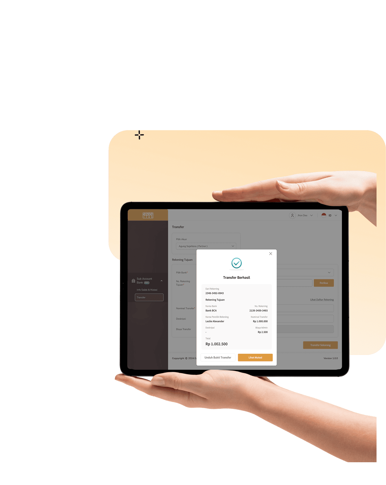 Dashboard Offshore Bank Account Ezeelink untuk memantau transaksi online
