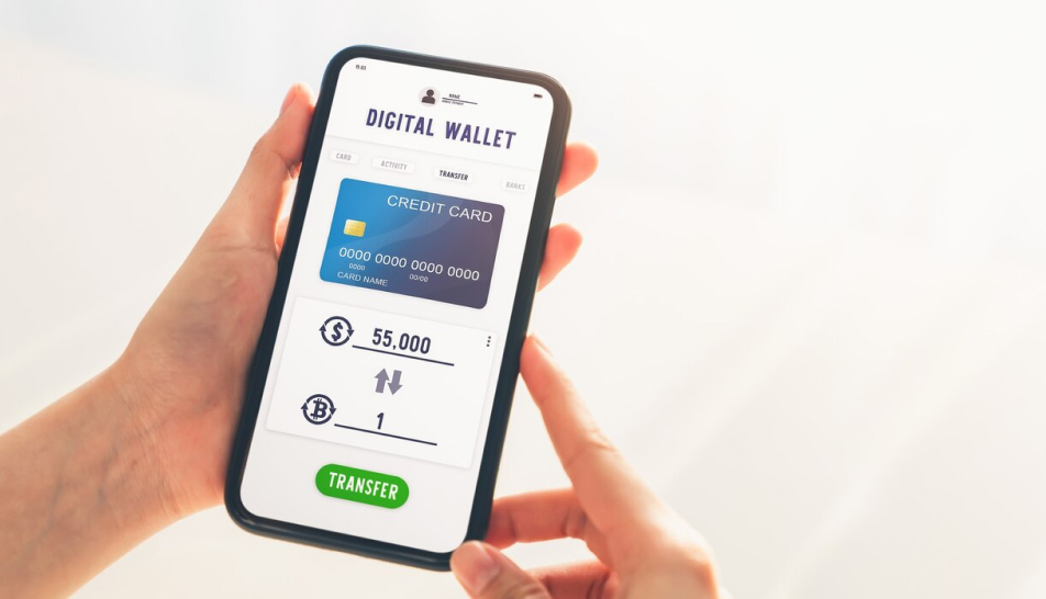 Ilustrasi dompet digital dan kartu virtual Ezeelink