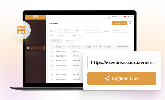 Konfigurasi Payment Link Ezeelink dengan tautan pembayaran siap dibagikan