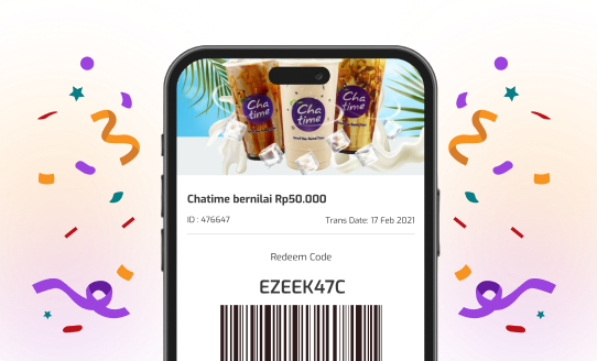 Program Loyalty Ezeelink aktif dengan barcode reward pelanggan