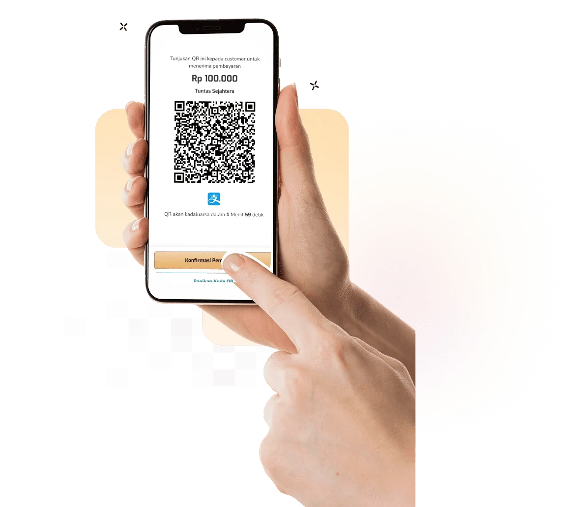 Tampilan aplikasi merchant untuk memantau transaksi Alipay Ezeelink