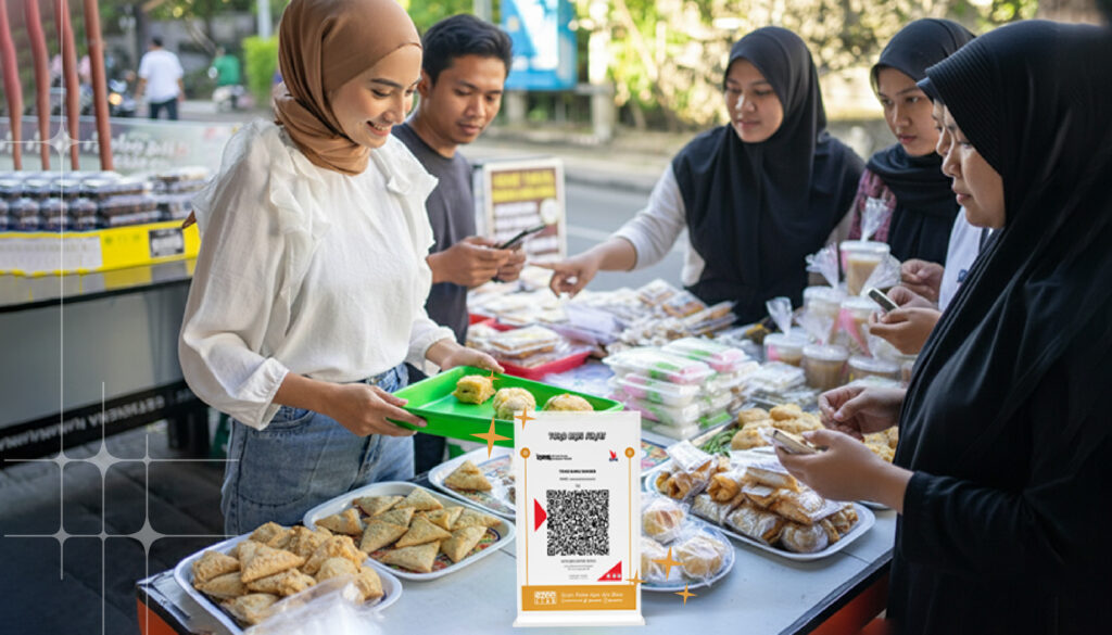 Pedagang UMKM melayani transaksi digital menjelang Ramadan