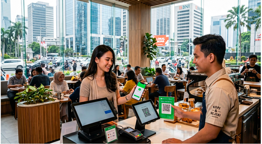 Ilustrasi cara menerima WeChat Pay di Indonesia untuk bisnis