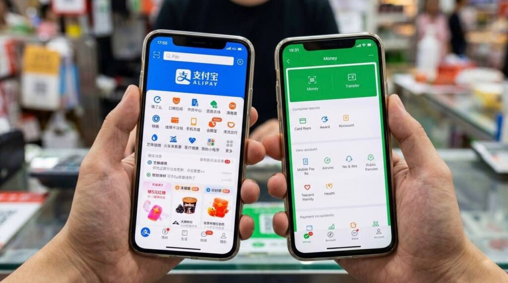 Ilustrasi perbandingan Alipay dan WeChat Pay untuk merchant Indonesia
