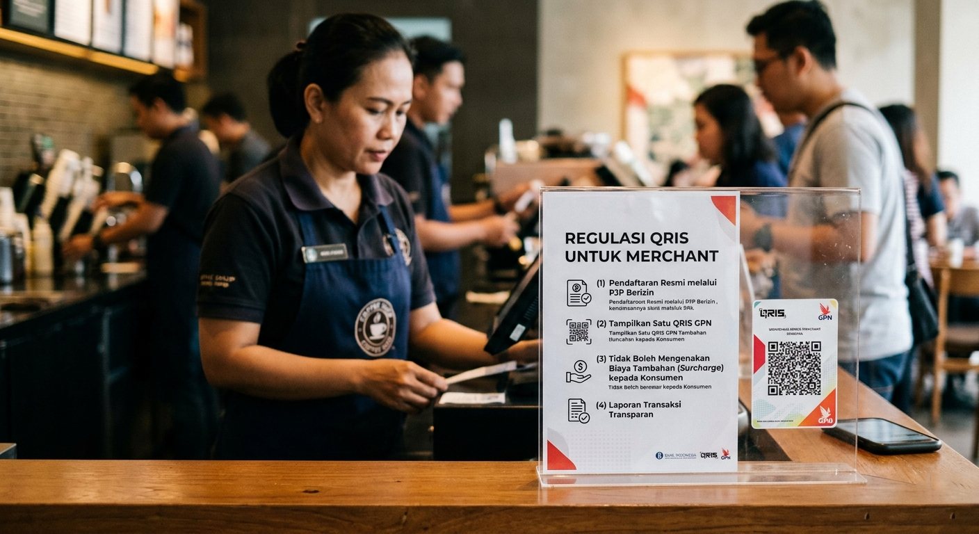 Ilustrasi regulasi QRIS untuk merchant dan UMKM