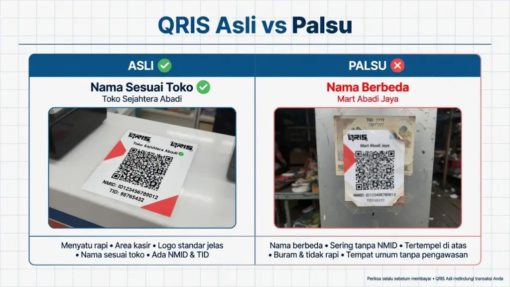 Ciri QRIS palsu dan cara cek QRIS asli — panduan keamanan merchant 2026