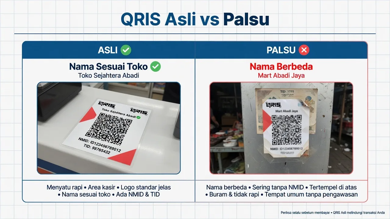 Ciri QRIS palsu dan cara cek QRIS asli — panduan keamanan merchant 2026