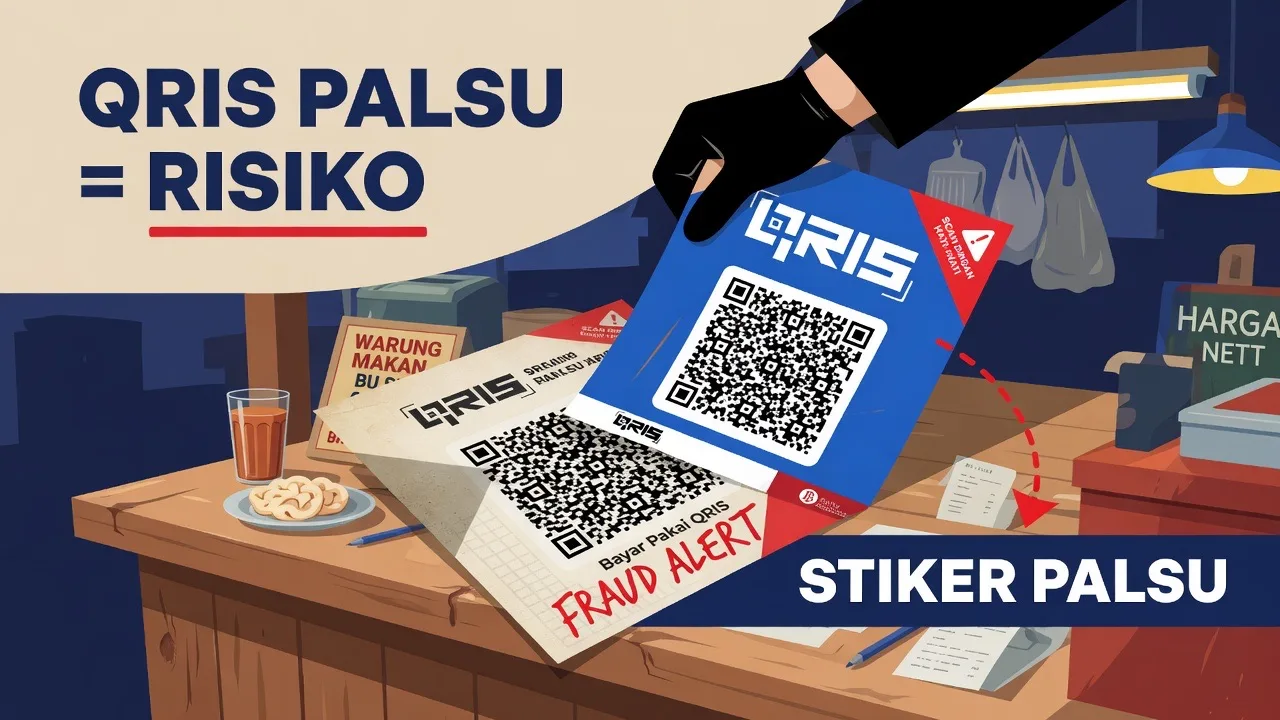 Tabel perbandingan QRIS asli vs QRIS palsu untuk merchant dan pembeli
