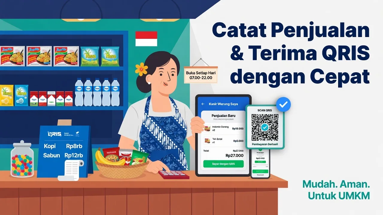 Tabel fitur wajib aplikasi kasir UMKM: transaksi, stok, laporan, offline, rekap pembayaran