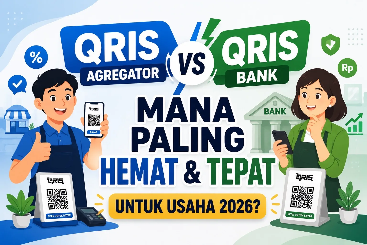 QRIS agregator vs bank — perbandingan untuk merchant UMKM 2026