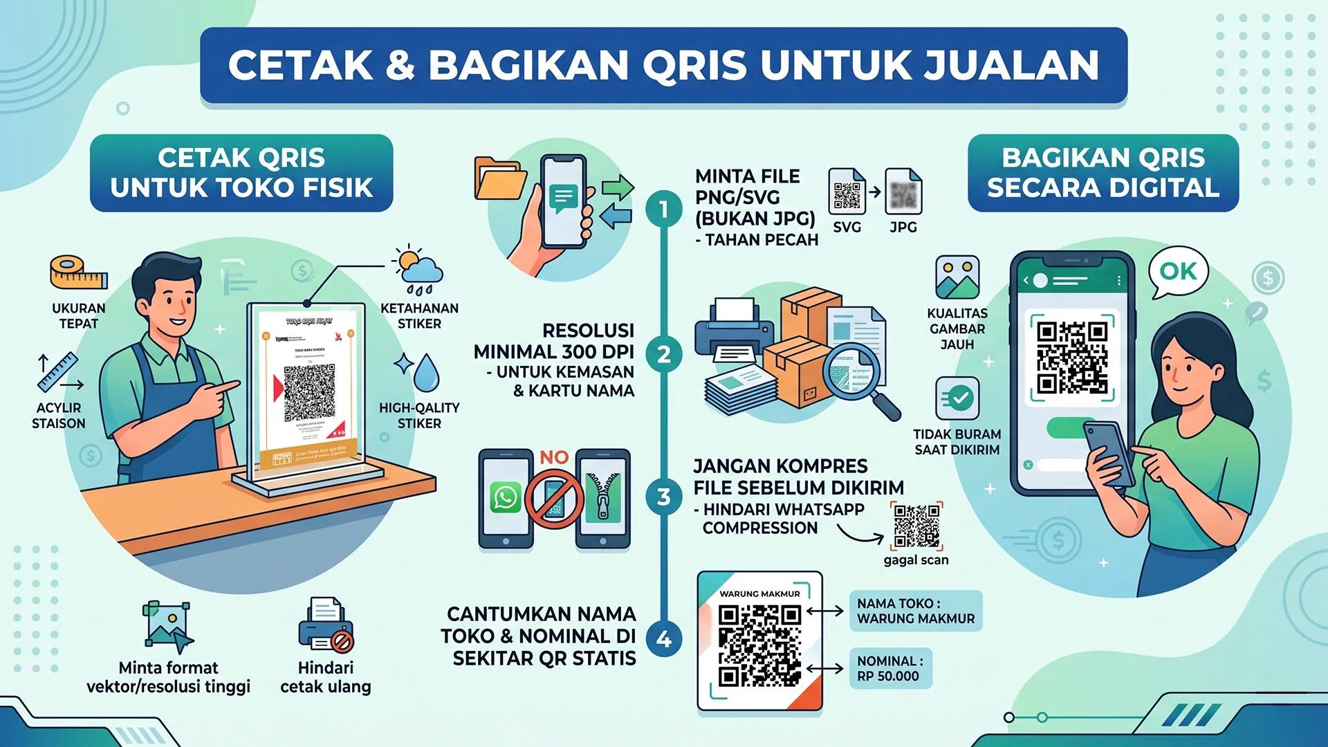 Integrasi QRIS di marketplace, toko online mandiri, dan media sosial