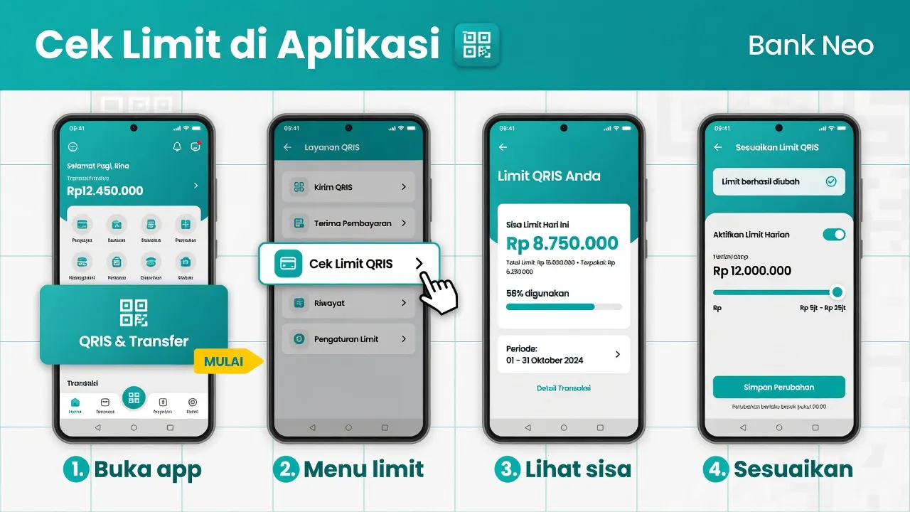 Langkah cek limit QRIS di aplikasi merchant