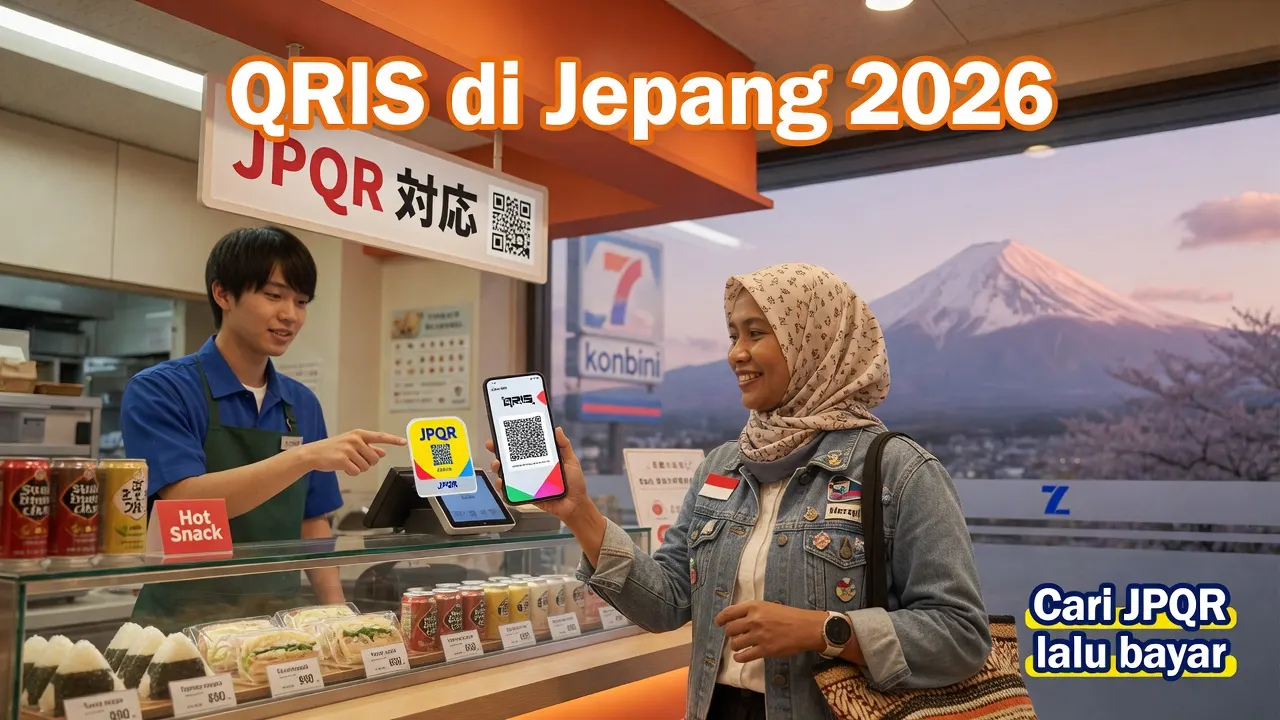 Pembayaran di konbini Jepang dengan JPQR/QRIS