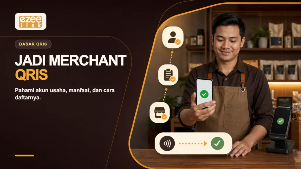 Pemilik usaha menerima persetujuan akun QRIS merchant untuk mulai menerima pembayaran digital.