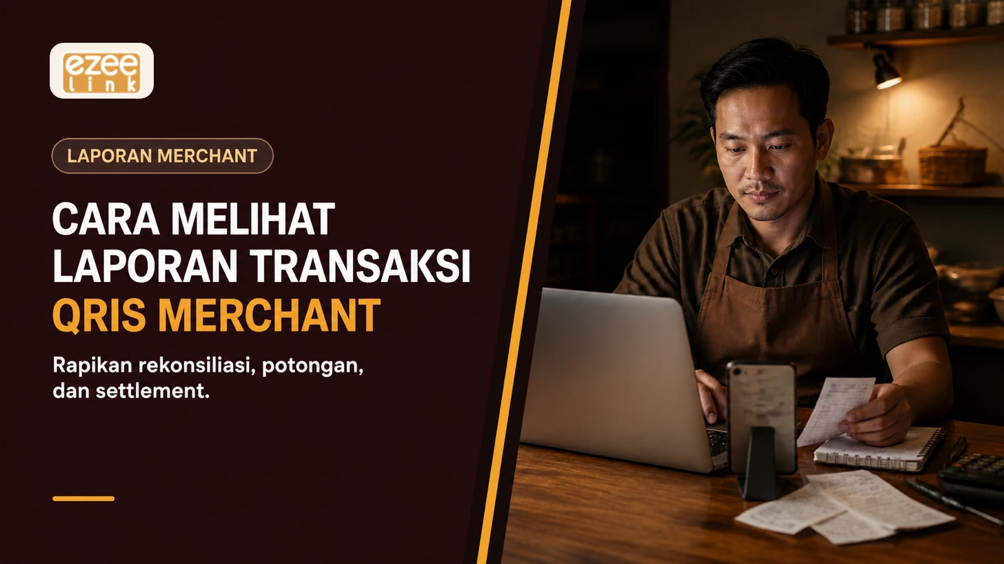 Cover artikel cara melihat laporan transaksi QRIS merchant.