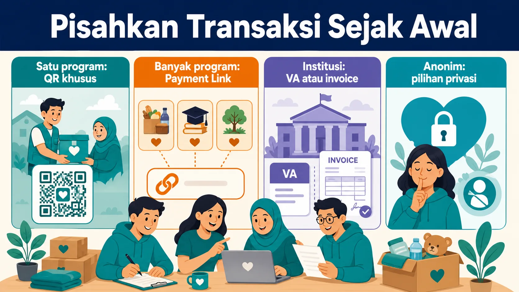 Cara memisahkan program donasi dalam pencatatan