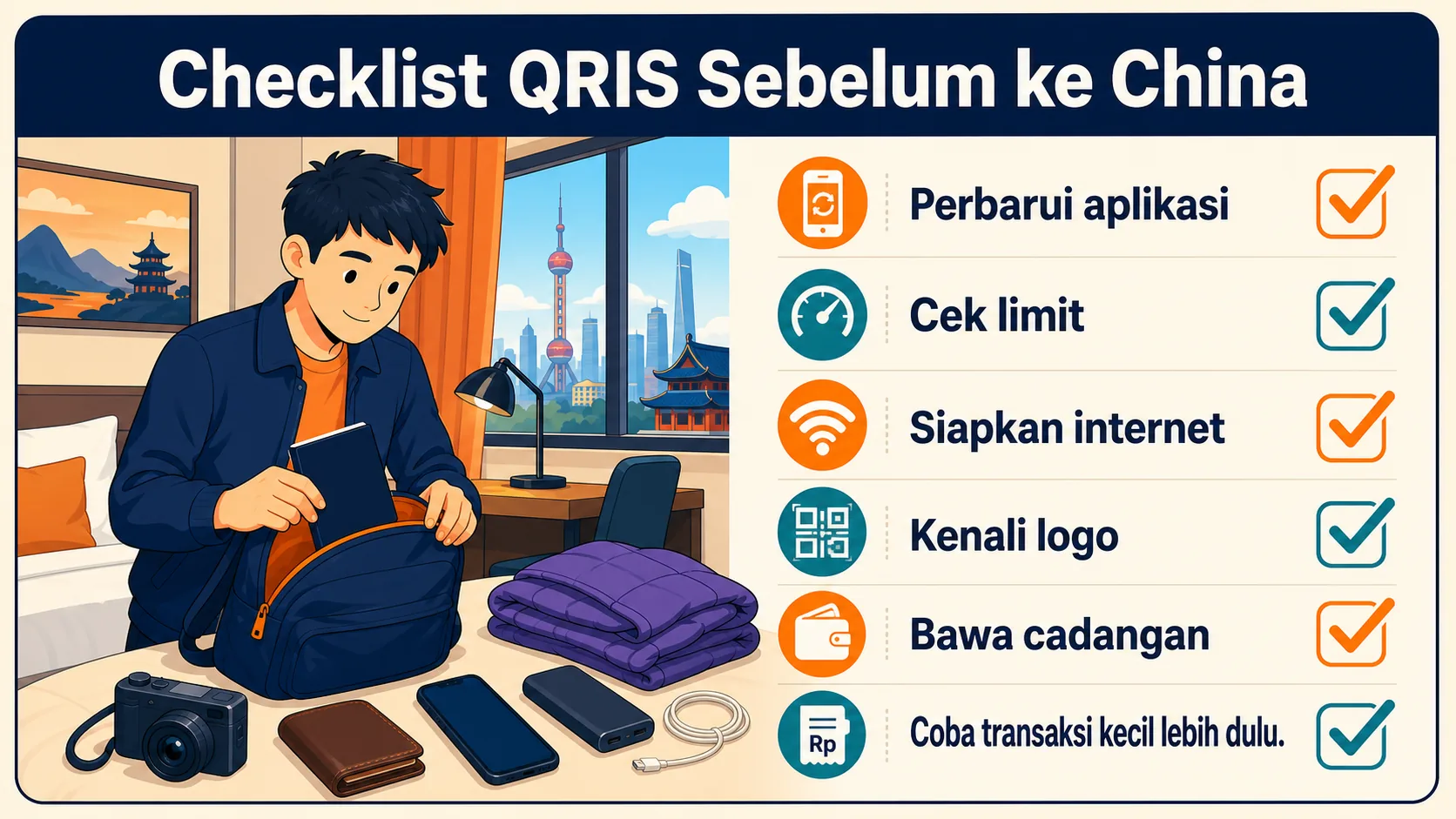 Checklist menggunakan QRIS sebelum berangkat ke China