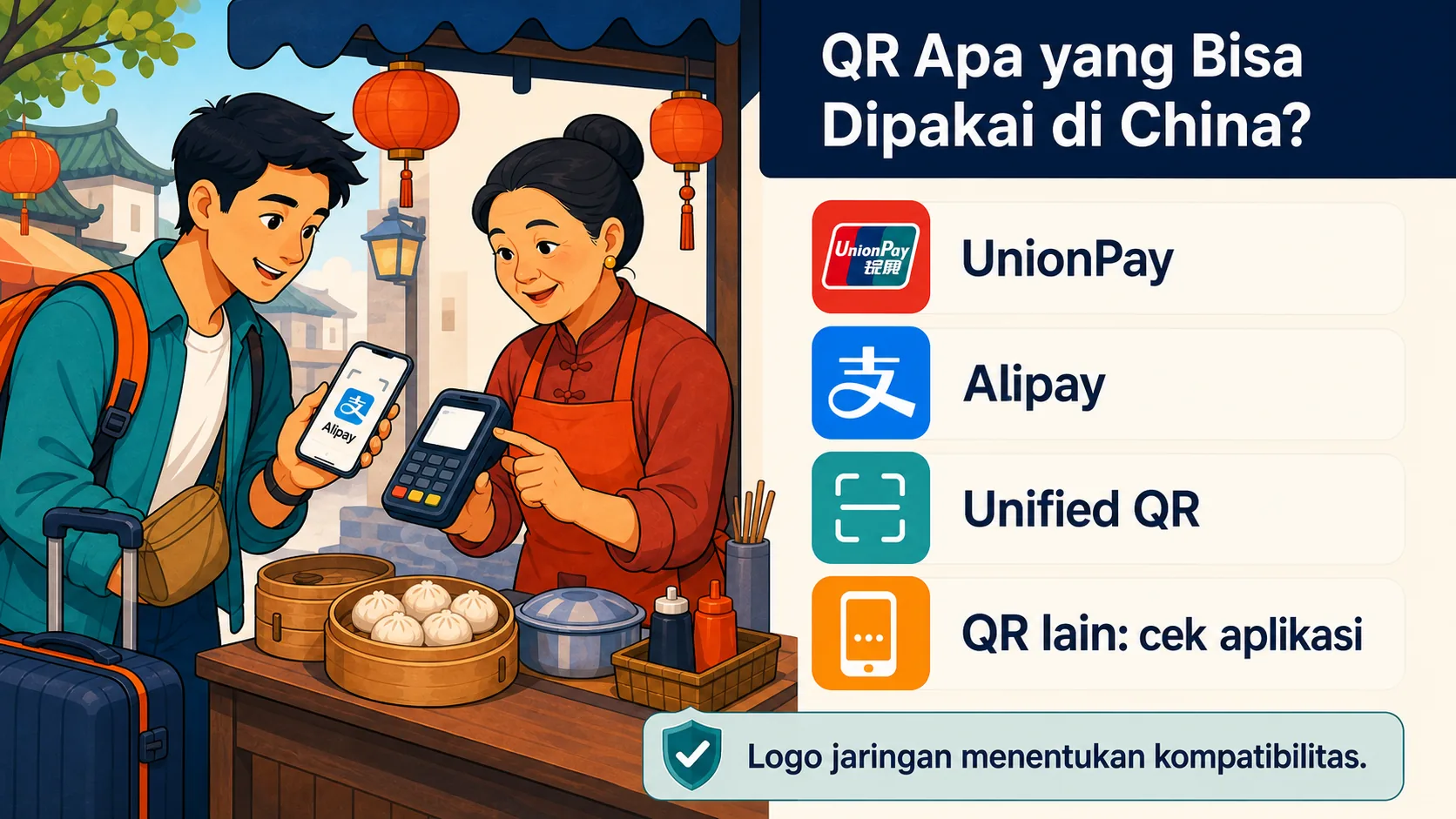 Panduan mengenali QR pembayaran yang kompatibel di China
