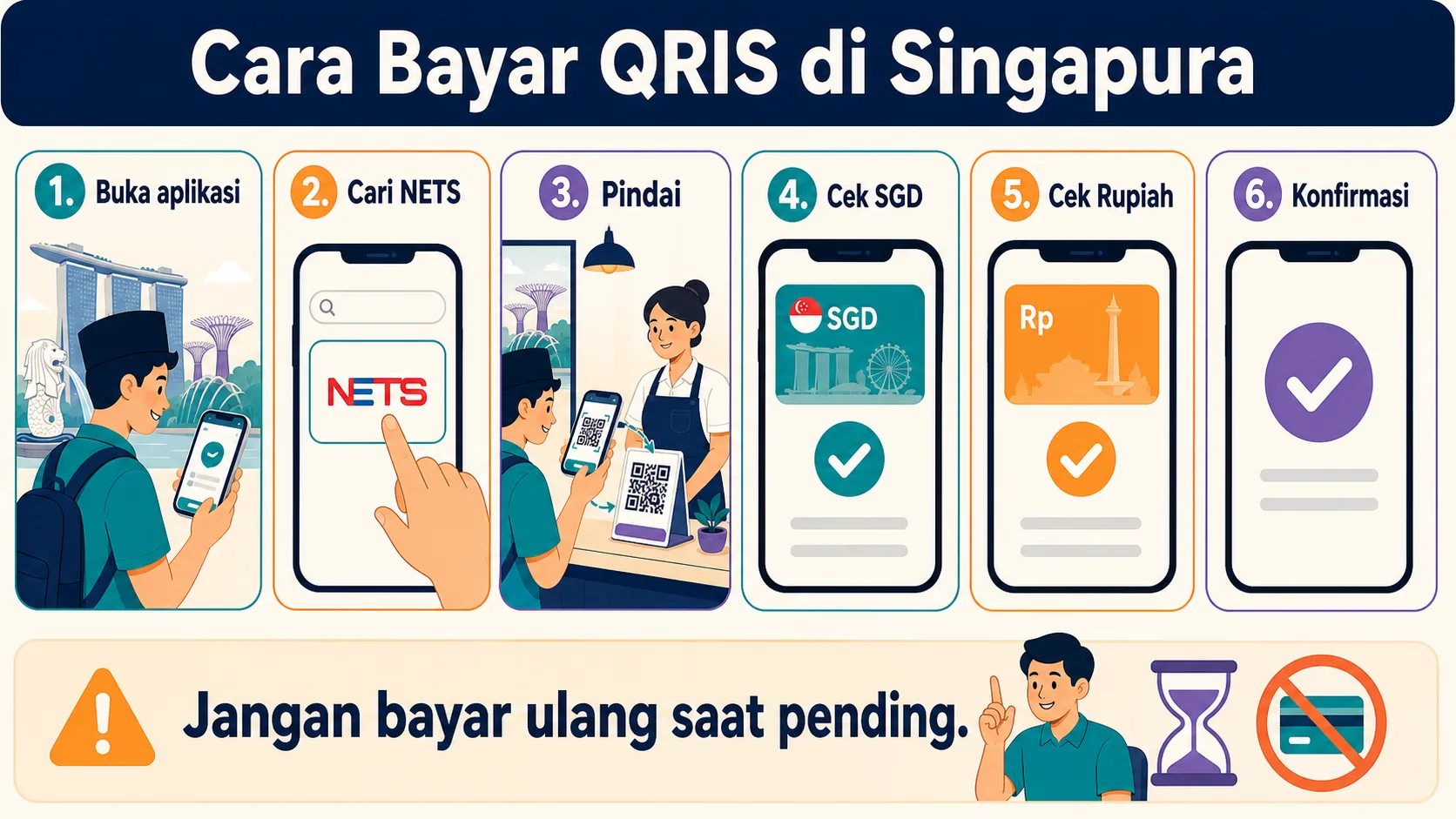 Langkah membayar dengan QRIS di Singapura