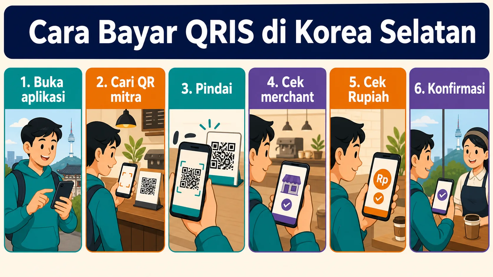 Langkah membayar dengan QRIS di Korea Selatan