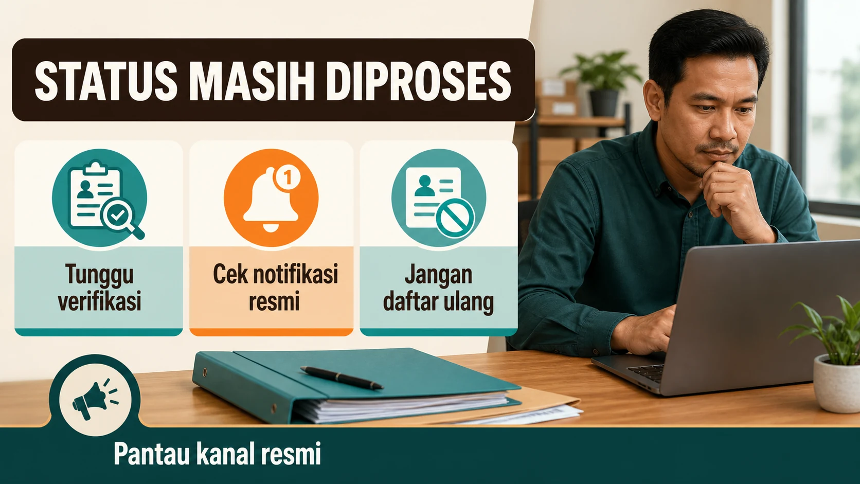 Arti status pendaftaran QRIS dan tindakan yang sesuai.