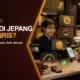 Wisatawan Indonesia membayar di merchant Jepang dengan ponsel serta indikator kurs, limit, dan transaksi berhasil.