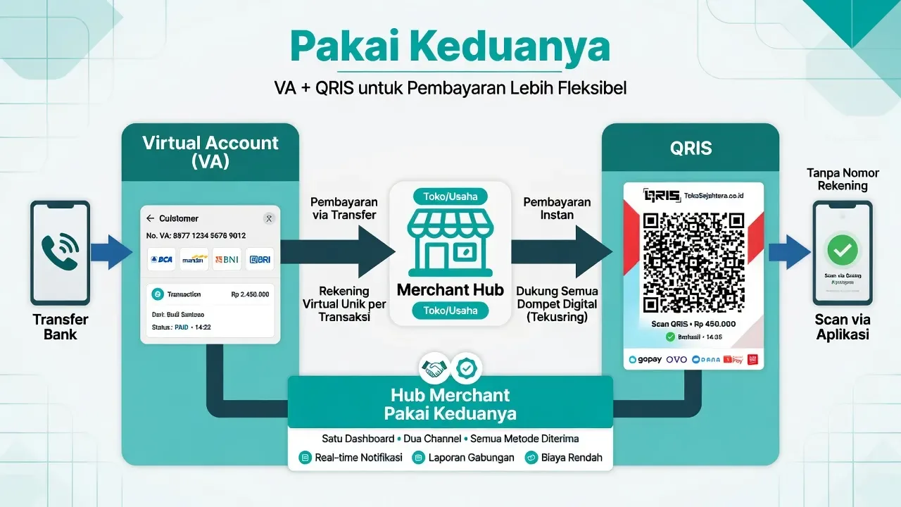 Checklist kontrol pembayaran dan rekonsiliasi setelah QRIS aktif.