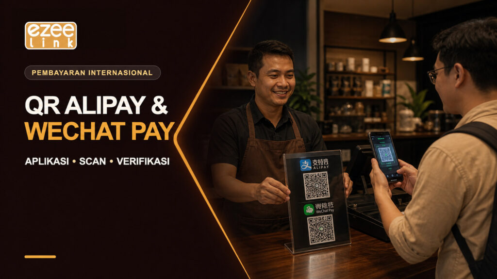 Cover QR Alipay dan WeChat Pay untuk merchant dengan aplikasi, scan, dan verifikasi