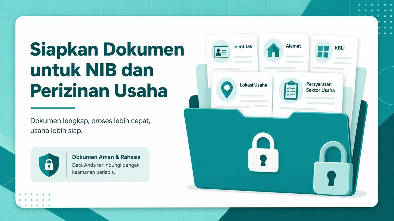 Folder dokumen dan data yang perlu disiapkan untuk verifikasi usaha.