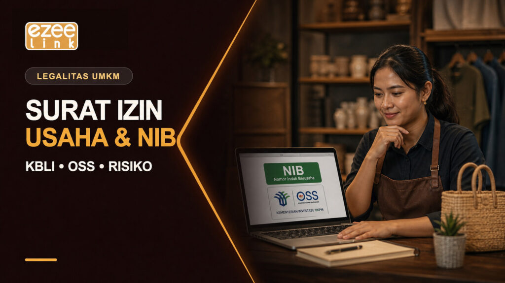Cover surat izin usaha UMKM dengan KBLI, NIB, dan izin berbasis risiko