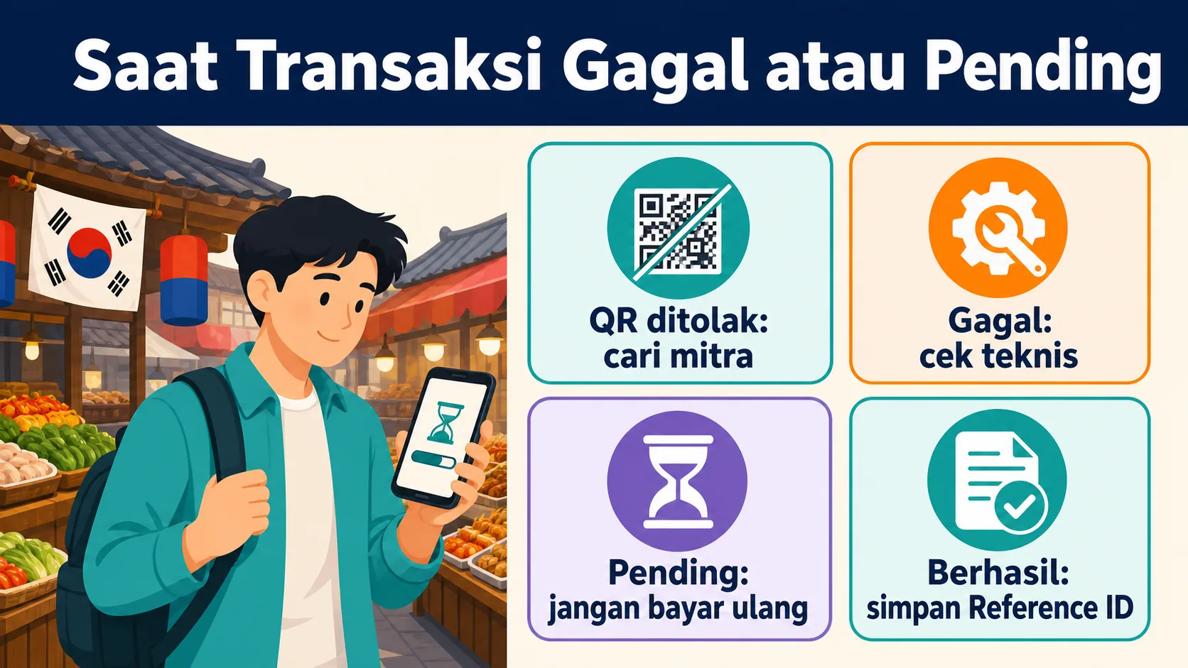 Solusi transaksi QRIS Korea pending