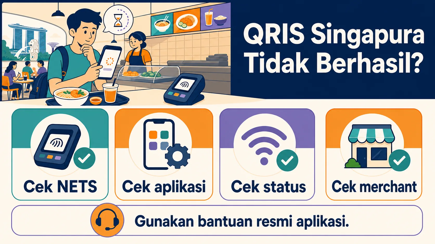 Solusi transaksi QRIS Singapura pending