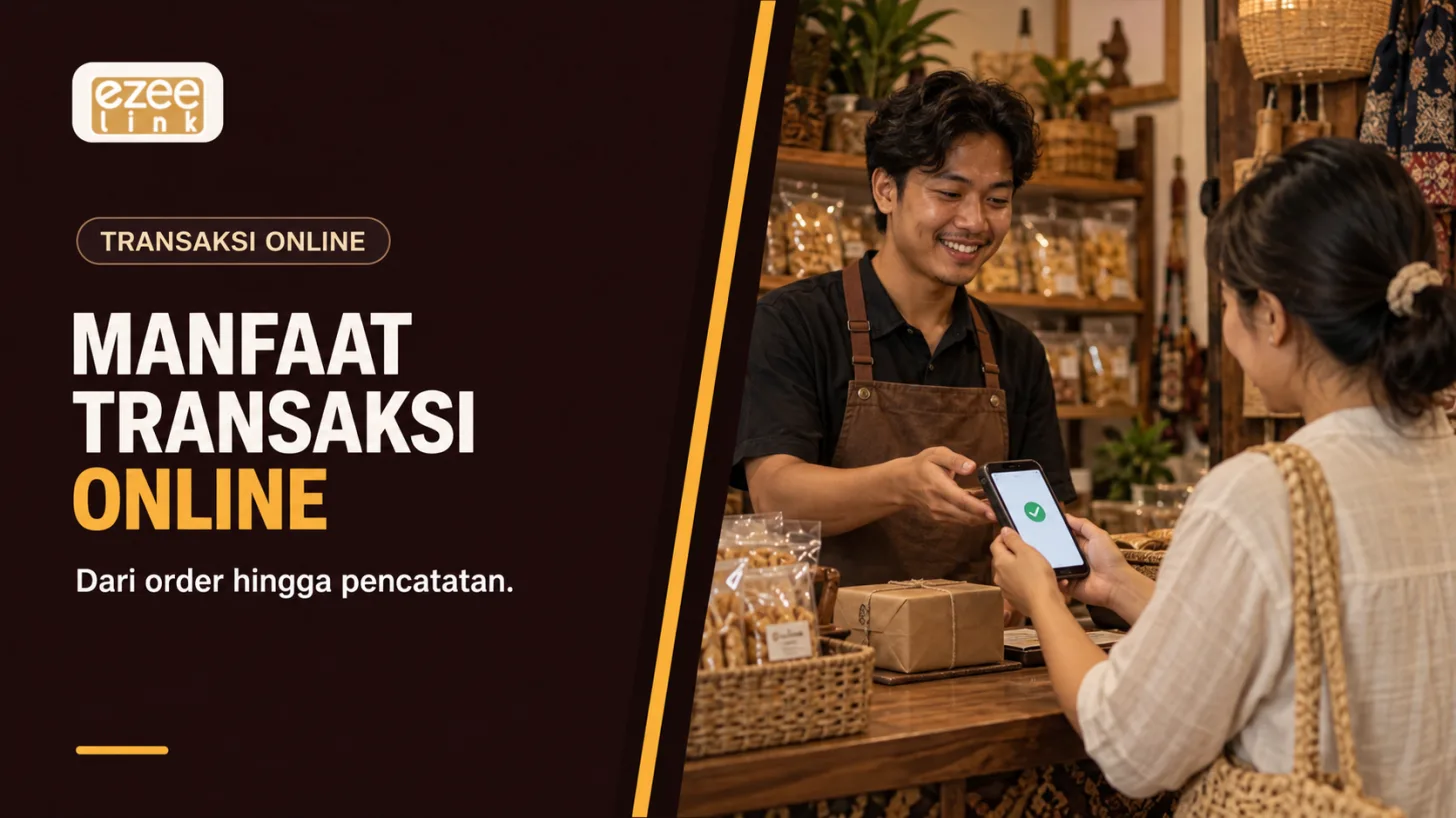 Ilustrasi cover manfaat transaksi online dari order sampai pencatatan