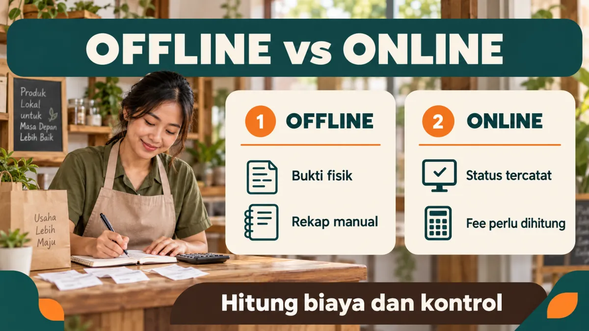 Perbandingan titik kontrol transaksi offline dan online
