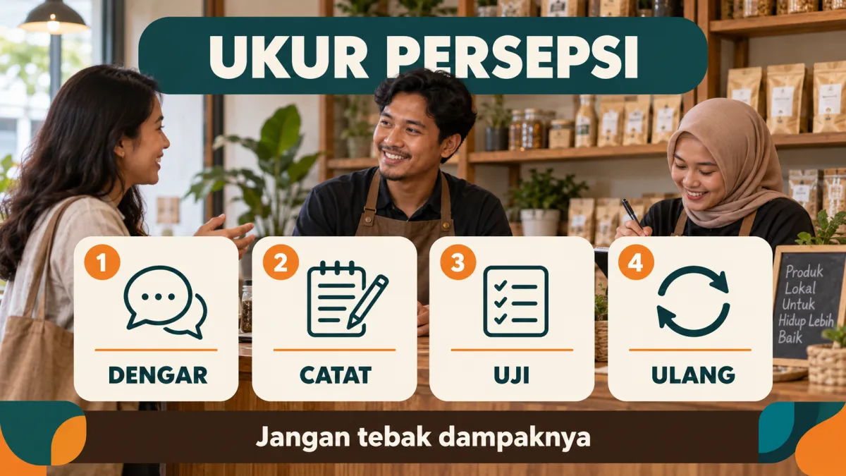 Kartu pengukuran persepsi brand melalui dengar, catat, uji, dan ulang