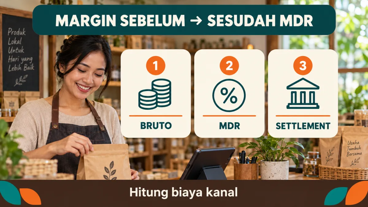 Diagram dampak potongan MDR terhadap margin bisnis