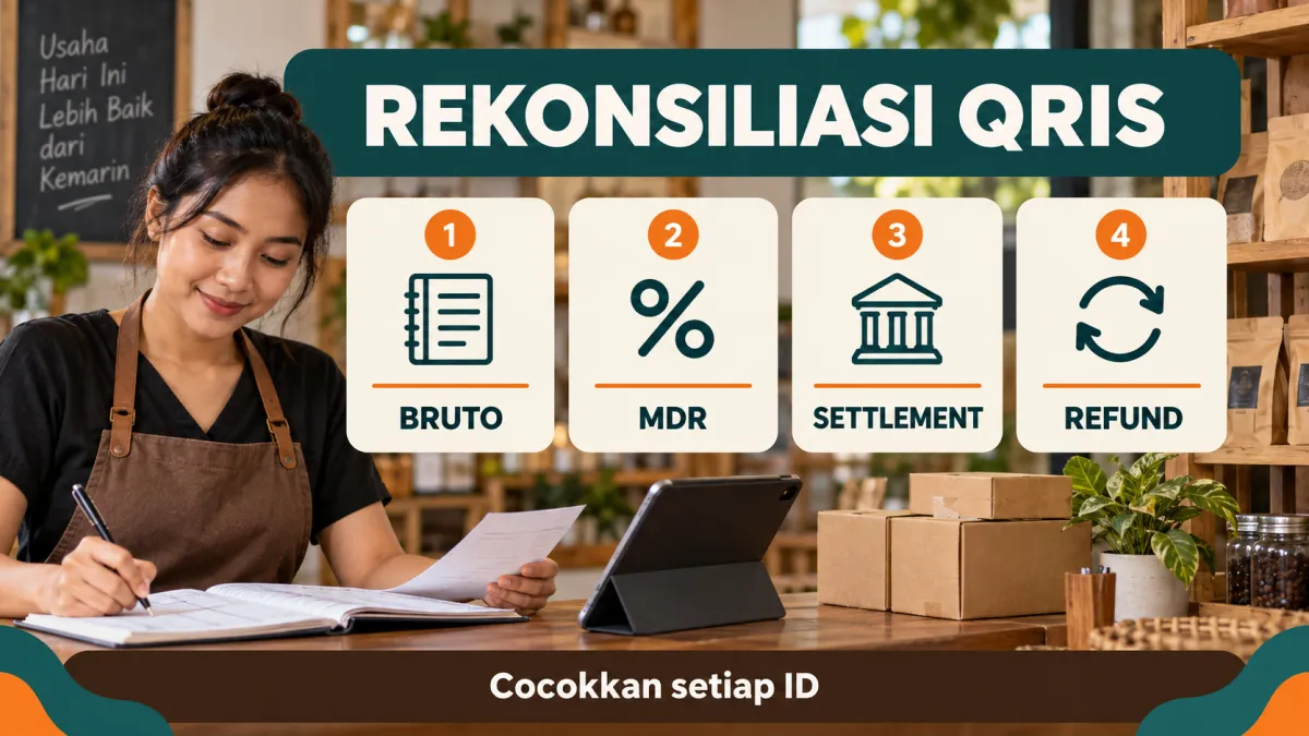 Alur rekonsiliasi nilai bruto, MDR, dan dana settlement QRIS