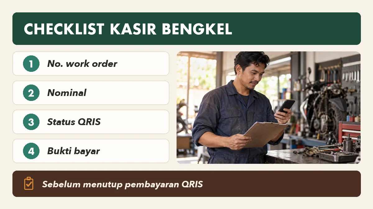 Checklist kasir bengkel saat menerima pembayaran QRIS
