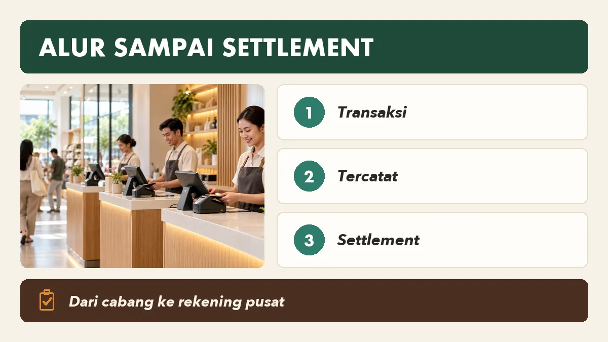 Alur pembayaran QRIS cabang sampai settlement ke rekening