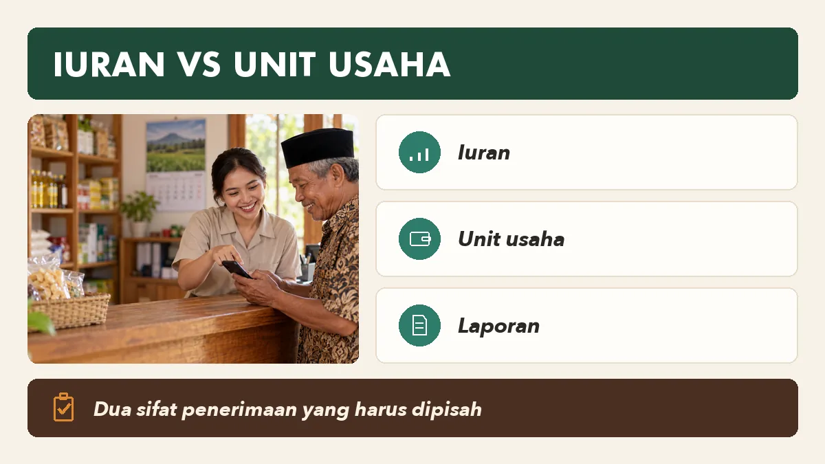 Perbandingan karakter iuran anggota dan penjualan unit usaha koperasi