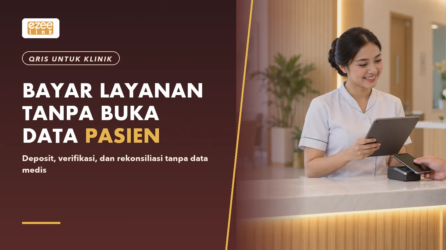 Ilustrasi alur pembayaran layanan dan deposit klinik dengan QRIS