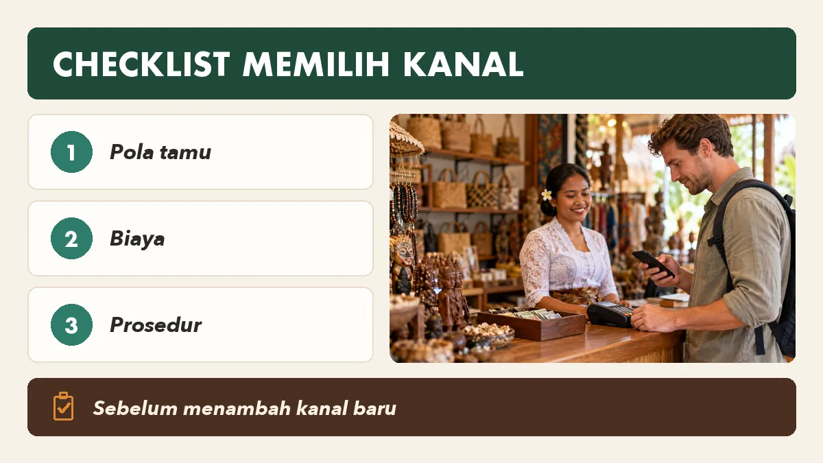 Checklist sepuluh pertanyaan memilih kanal pembayaran untuk merchant wisata