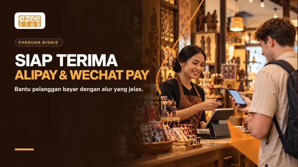 Alipay dan WeChat Pay: SOP merchant dari kasir sampai laporan. Ilustrasi Ezeelink.